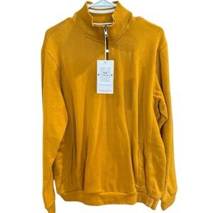 Denim & Flower Gold Zip Up Sweater